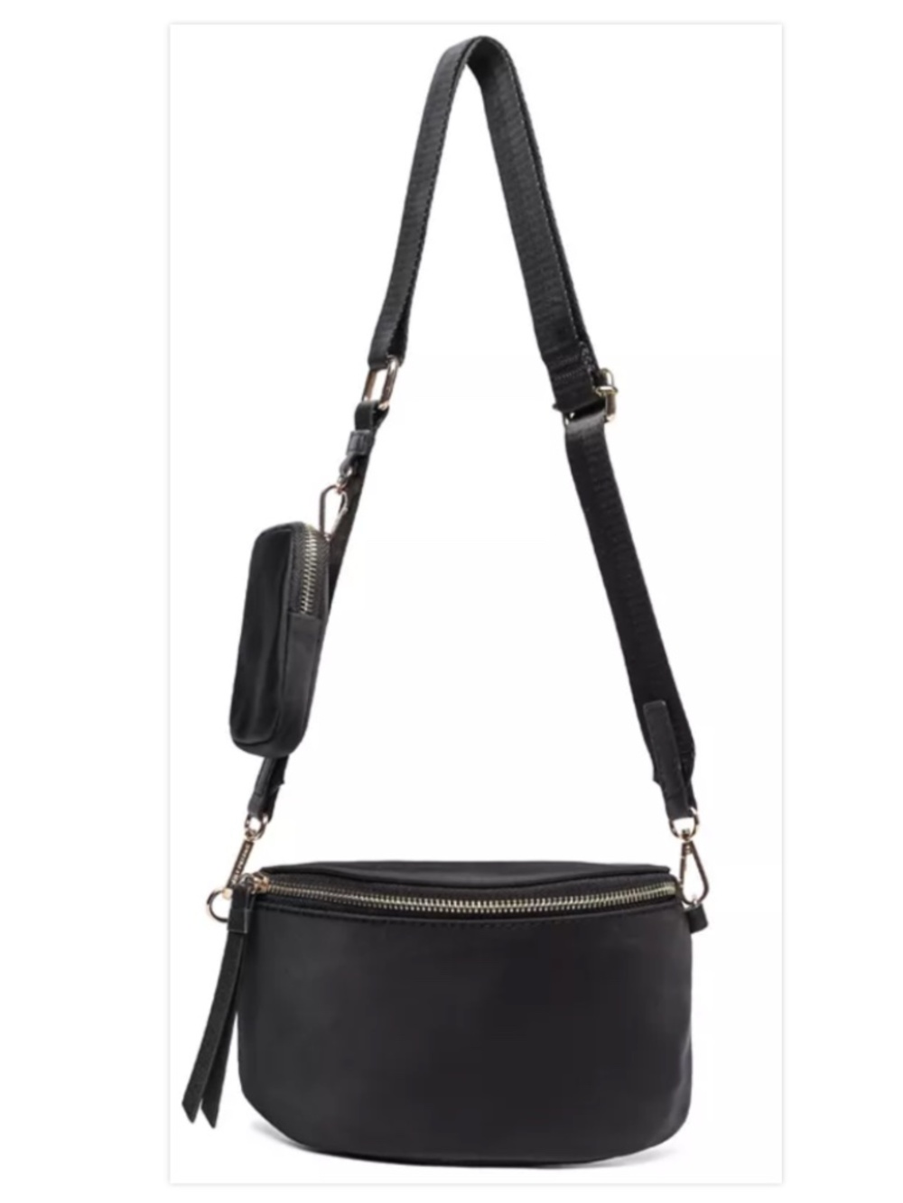 LIKE DREAMS Out of Norm nylon women's sling pack crossbody bag + pouch -Black